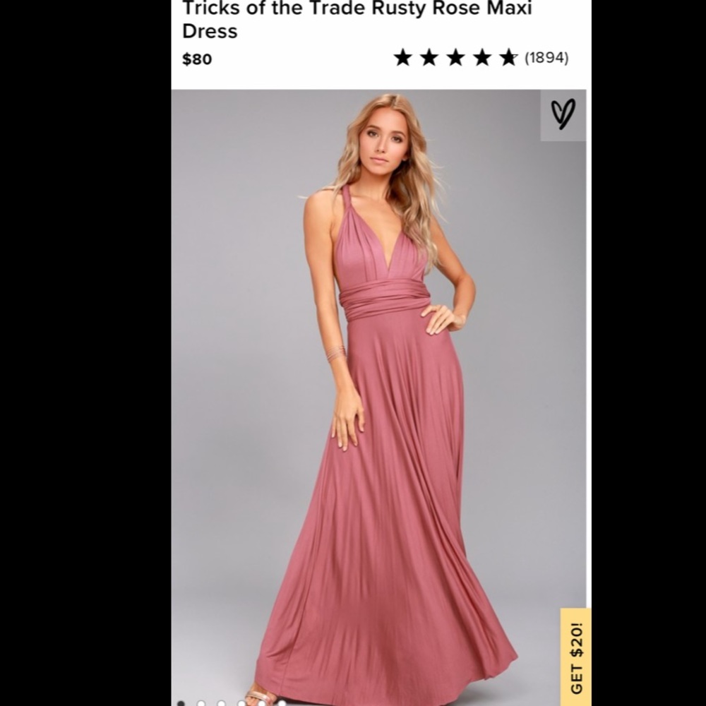 Lulus Tricks of the Trade- Rusty Rose Maxi dress